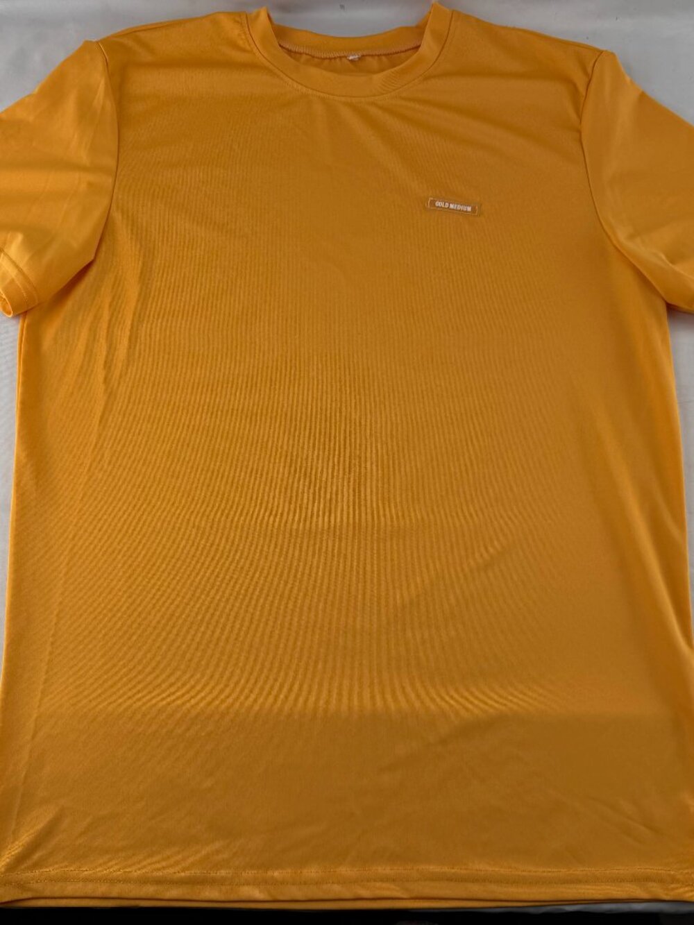 Cold Medium Men's Yellow Short Sleeve Crew Neck Athletic T-Shirt Size Small